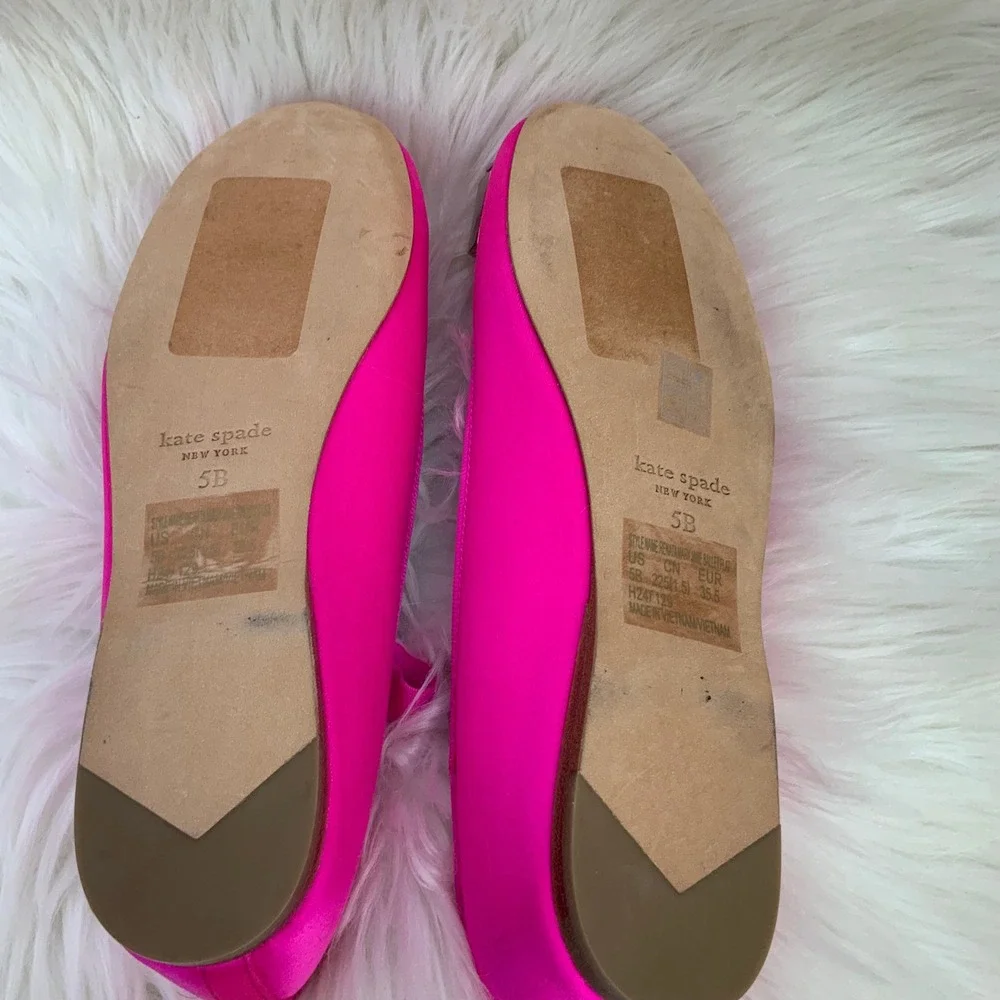 NEW Kate Spade Renata Hot Pink Satin Jewel Embellished Mary Jane Ballet Flats 5